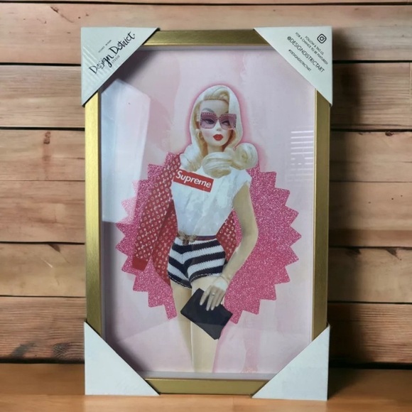 Design District SUPREME Vintage style Barbie Framed Designer Wall Art New Rare - Picture 1 of 6